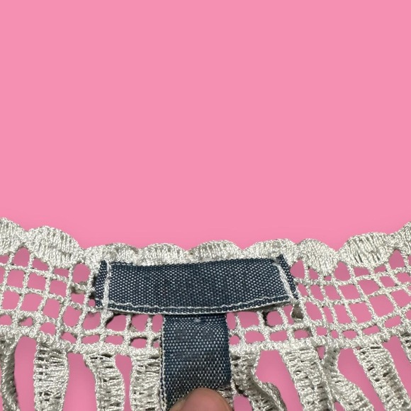 Aeropostale Boho Whimsigoth Crochet Fishnet Crinkle Halter Tank Top Size M - Picture 3 of 5